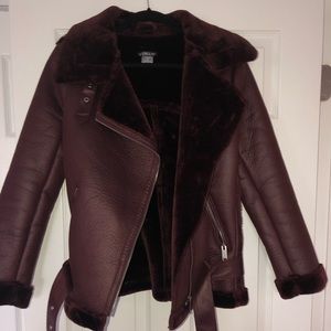 Faux Fur Motorcycle Jacket